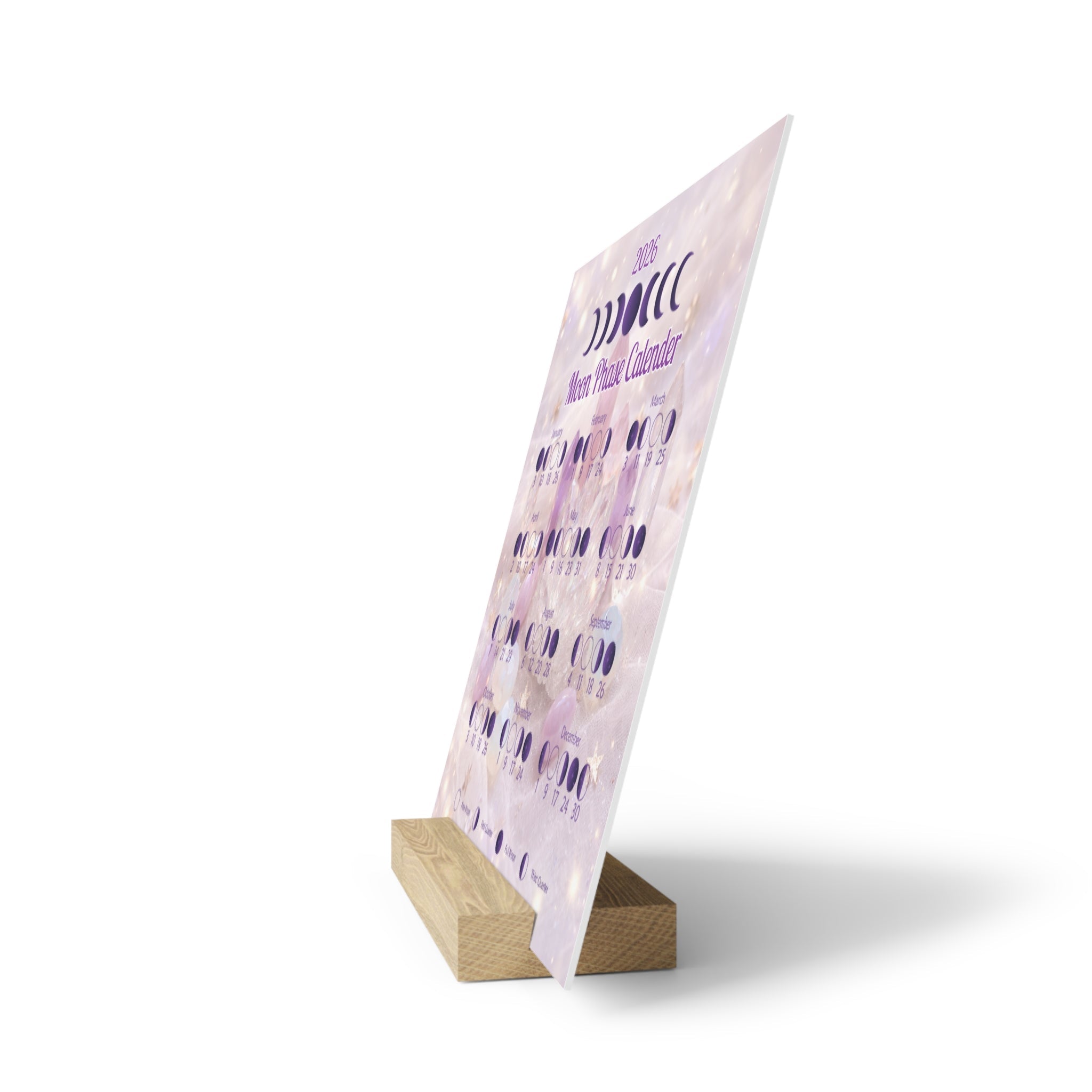 Moon Phases Calendar with Stand- 2026 Moon Calendar